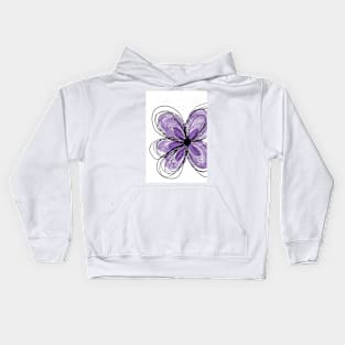 Fun Flower Purple and White Kids Hoodie